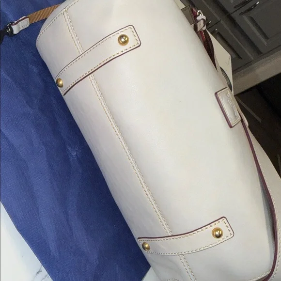 Dooney & Bourke Cream Leather Shoulder Crossbody with Gold Hardware - Picture 7 of 10